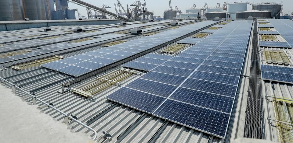 Total Lubricants Blending UAE solar photovoltaic rooftop system in Dubai. 